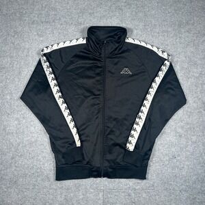 Kappa track jacket Mens Medium Black Banda Activewear Sportswear full zip